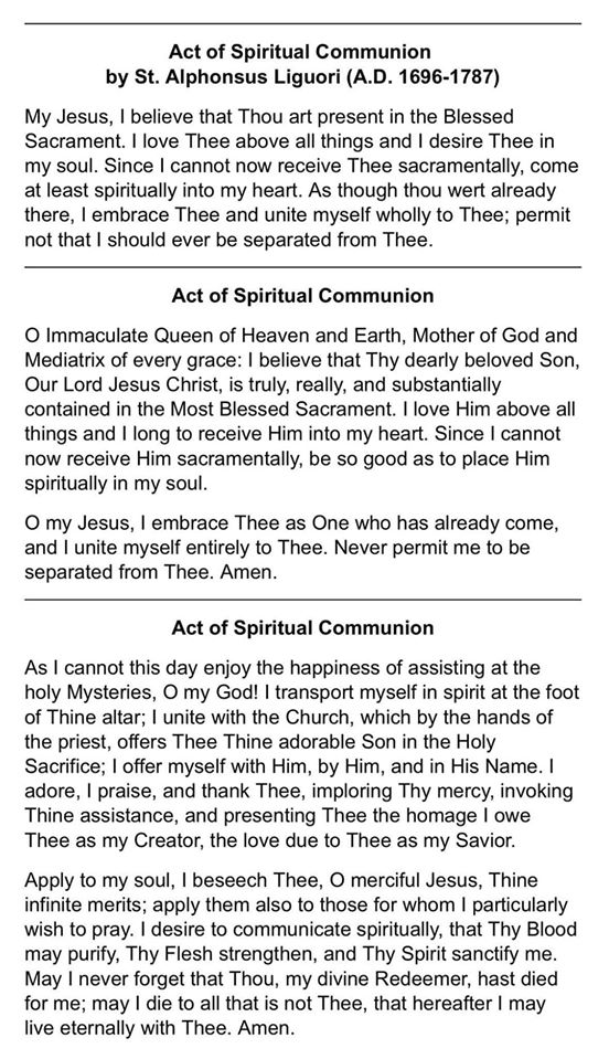 spiritual communion alphonsus