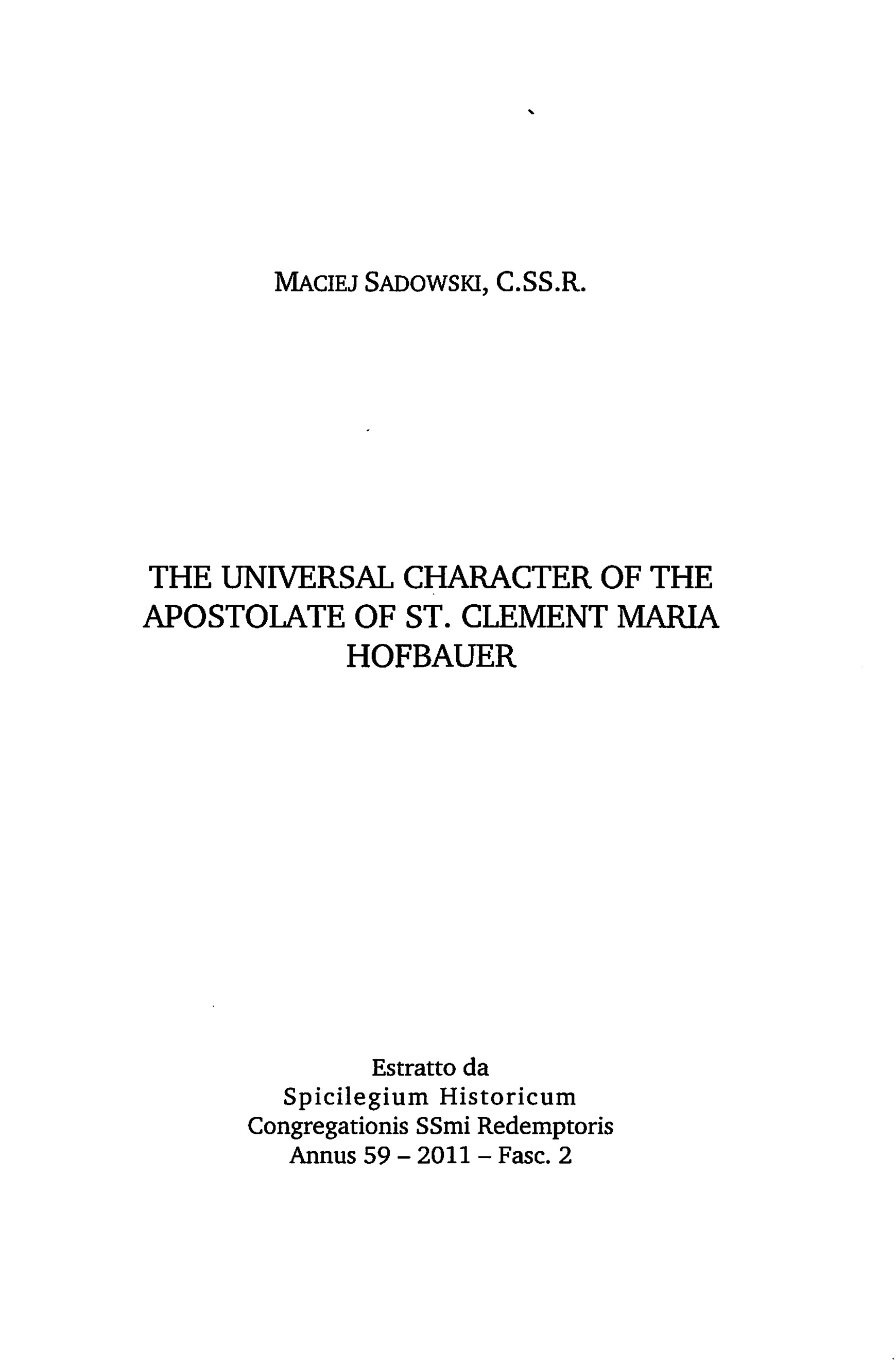 apostolateofstclementcssr maciejsadowskicssr 1