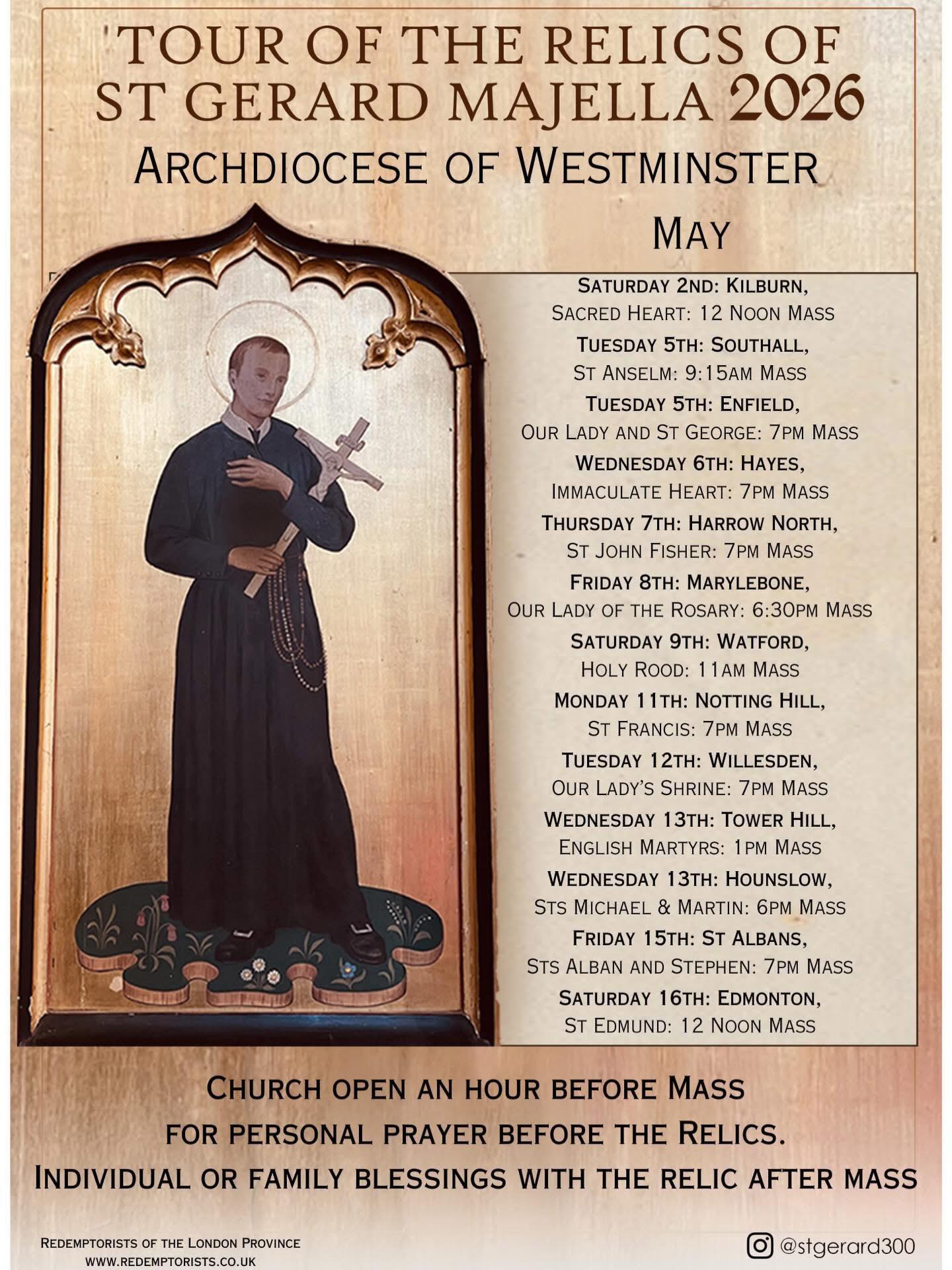 gerard majella westminster may 2026