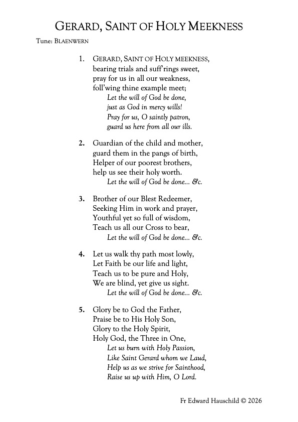 gerardsaintofholymeekness blaenwern